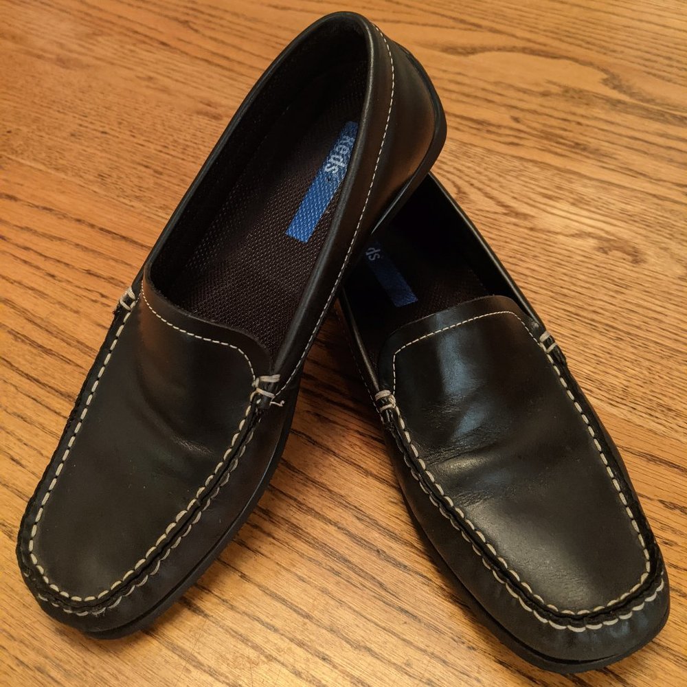 Keds Black leather loafers